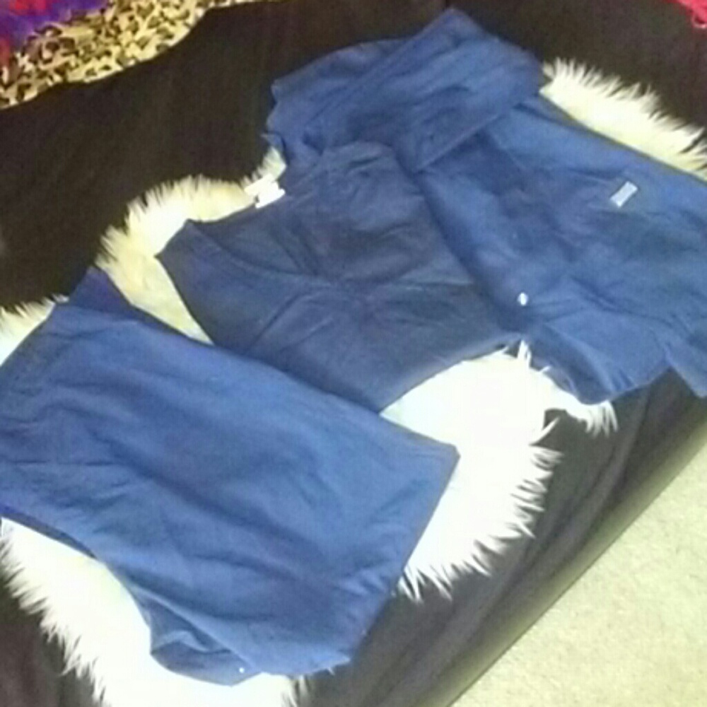 Navy blue set of scrubs
